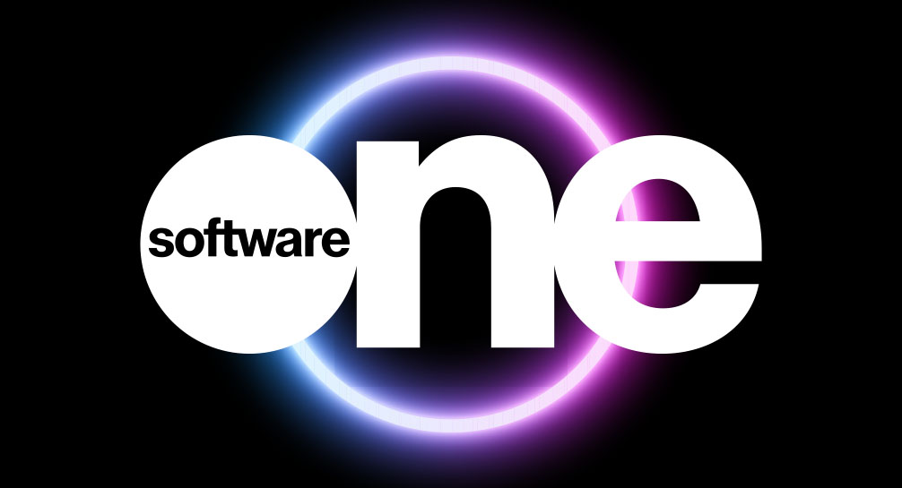 Software one logo on a black background.