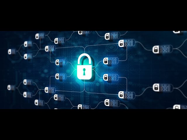 An image of a padlock on a blue background.