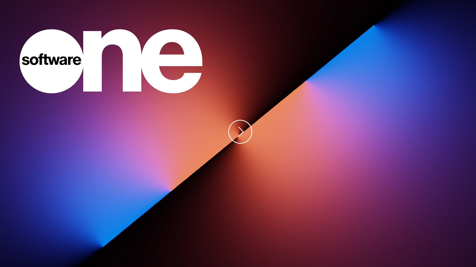 The software one logo is shown on a colorful background.