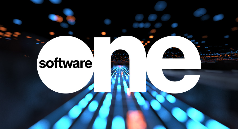 Software one logo on a dark background.